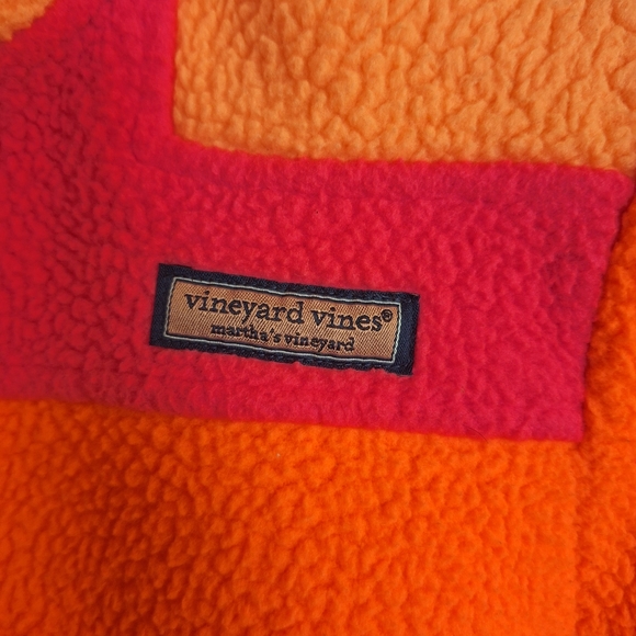 Vineyard Vines Kids Orange and Pink Quarter-Zip - Picture 3 of 6